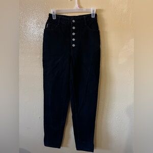 BONGO VINTAGE High-Waisted Black Pants with Button Detail
